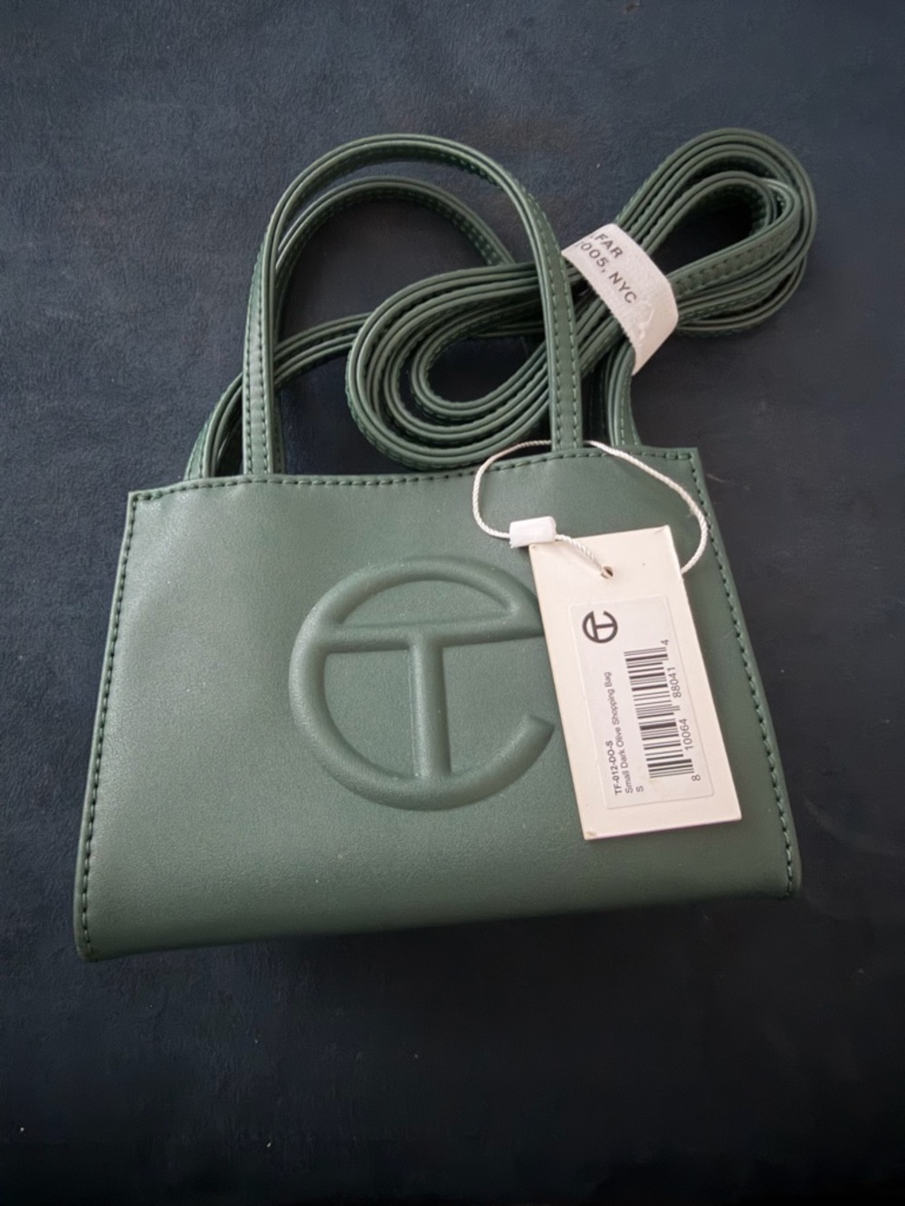 Telfar Olive Green Mini Bag with Embossed Logo - Picture 3 of 3